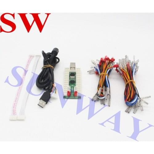 DIY Arcade KIT 2 players PC Game Arcade joystick Controller USB to PC Encoder LED button & joystick Controller with cable wires