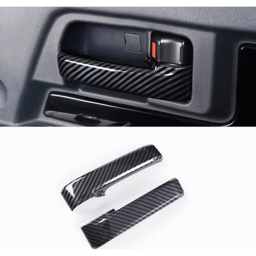 Car Accessories for Toyota FJ Cruiser 2007-2021 ABS Carbon Fiber Painted Interior Door Handles Cover Trim 2pcs