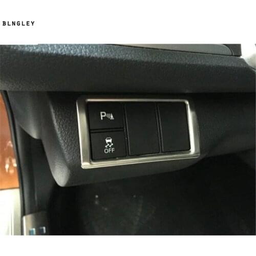 1pc Car stickers stainless steel Headlight adjustment switch decoration cover for 2017 2018 2019 Honda Civic 10th MK10