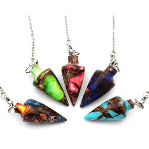 Big Size Reiki Pendulum Stone Amulet Healing Crystal Pendant Meditation Pendulums Pendant for Men Women