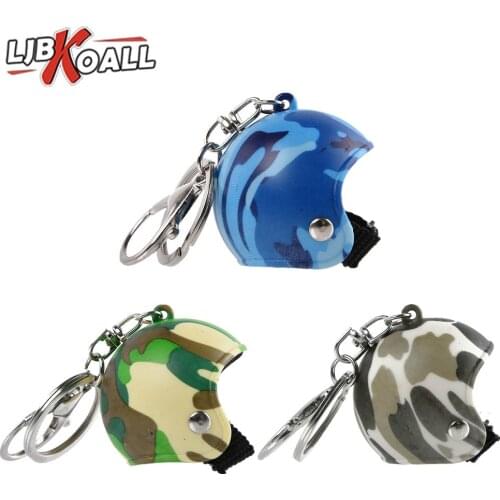 LJBKOALL Keychain Motorcycle Helmet Keychain super hero Cartoon Pendant Classic Key Ring Knight Hat Car Protective cap Keychain