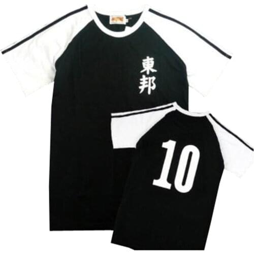 Captain Tsubasa T-shirts short sleeve Cotton Tops Kojiro Hyuga Short Sleeve T Shirts Cosplay Costumes Summer Tees