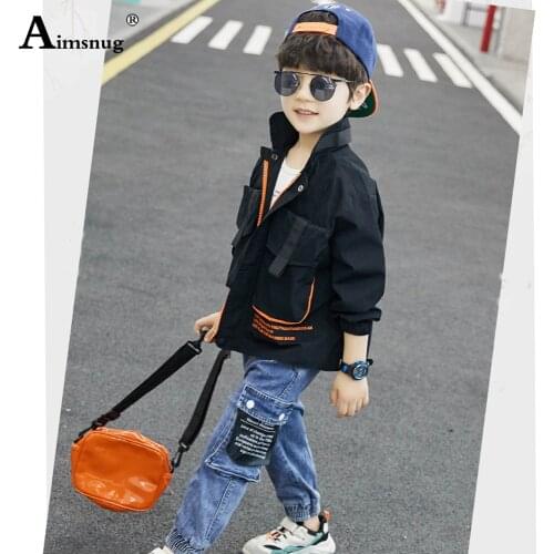 Children Autumn Outdoor Jacket Boys Fashion Multi-Pocket Outerwear Kids Clothing 2021 Patchwork Long Sleeve Top Streetwear