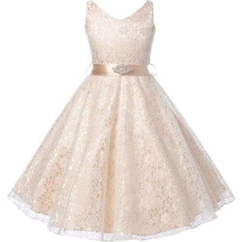 2020 Kids Princess Party Dress for Girls Tutu Mesh Costume Birthday Ball Gown Infant Lace Children Bridesmaid Elegant Dress