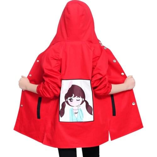 Coat For Girl Letter Girls Long Jacket Coats Floral Pattern Coat Kids Casual Style Childrens Clothes 6 8 10 12 14