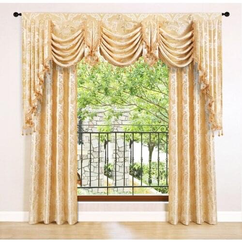 European valance Royal pelmet Luxury Jacquard window blackout valances curtains for Living room bedroom