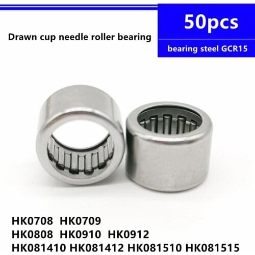 50pcs/lot HK0708 HK0709 HK071208 HK0808 HK081410 HK081412 HK081510 HK081515 HK0910 HK0912 Drawn Cup Needle Roller Bearing