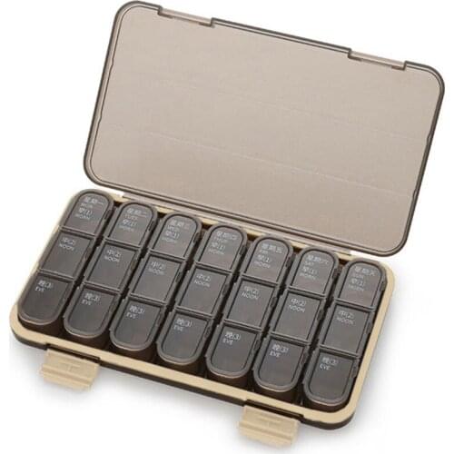 Weekly 7 Days Pill Box 21/28 Compartments Pill Organizer Plastic Medicine Storage Dispenser Double Sealed Drug Cases For Travel