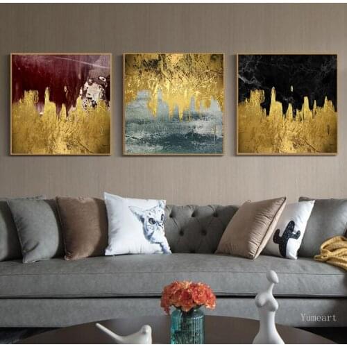 Creatively Canvas Paintings Pop Art Golden Wall Pictures Posters Prints for Living Room Nordic Style Retro Art Home Decoration