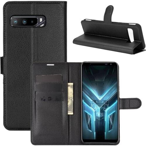 Fashion Wallet PU Leather Case Cover For Asus ROG Phone 3 ZS661KS Flip Protective Phone Back Shell With Card Holders