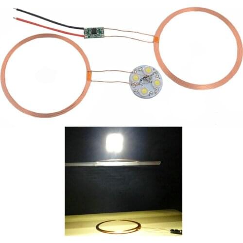 120mm Long-distance Wireless Charge Module DC 12V DIY Wireless Power Charging Supply Module w/LED Lamp for Lighting Electronic