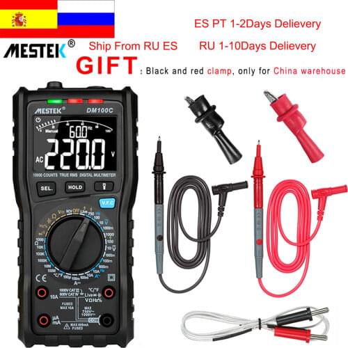 MESTEK Digital Multimeter professional 10000 Counts True RMS Tester Multifunctional Analog Multimeter current clamp multitester