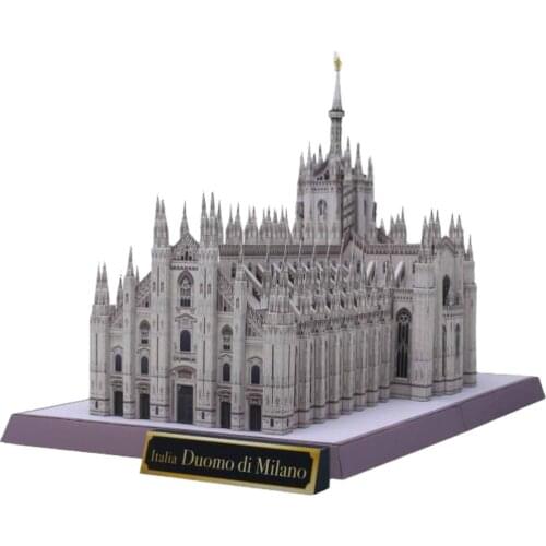 Italy Duomo Di Milano DIY 3D Paper Model Building Kit Cardboard Art Crafts Child Educational Puzzle Toys