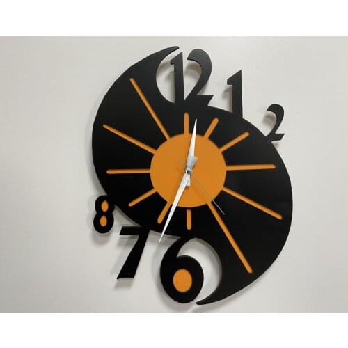 Sunrise Wall Clock Black And Orange Decoration Living Room Wall Decor Home Living Room Decoration