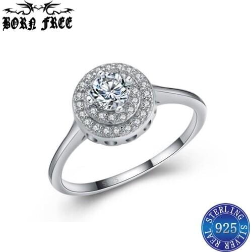 Wedding ring silver jewelry couple rings bague femme argent 925 bijoux ringen ring zirconia set big adjustable woman ring luxury