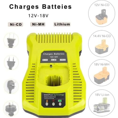 P117 Charger For Ryobi 12V 14.4V 18V Li-ion Ni-CD Ni-Mh Battery P100 P102 P103 P105 P107 P108 1400670 P118 Lithium ONE+ Serise