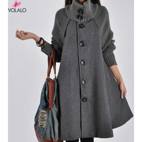 2020 Long Female Jacket Overcoat Cloak Windbreaker Loose Winter Wool Coat Women Autumn Manteau Femme Hiver Cape Warm Tweed
