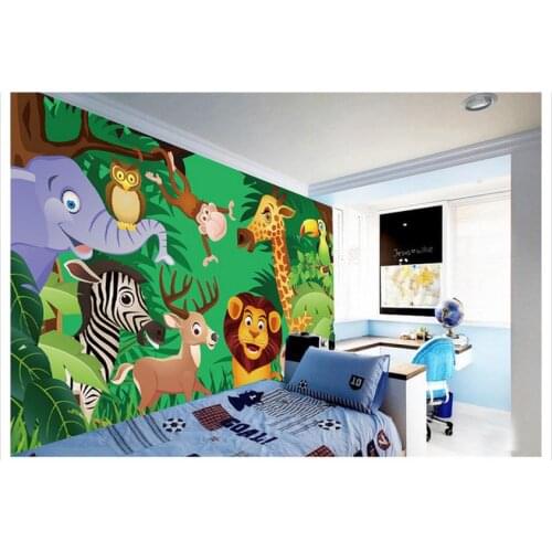 Custom photo wallpaper 3d wall murals wallpaper Cartoon animal world children room background wall murals wallpaper decoration