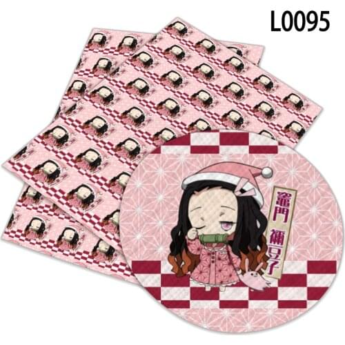 DIY Earrings Hair Bows 30 cm x 136 cm Japanese style printed faux artificial Synthetic leather fabric