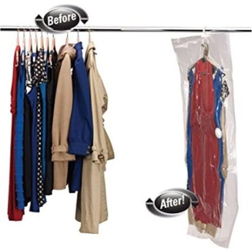 Cloth Foldable Bag Transparent Vacuum Dusty Bag Storage With Hook Portable Hanging Foldable Storage Bag