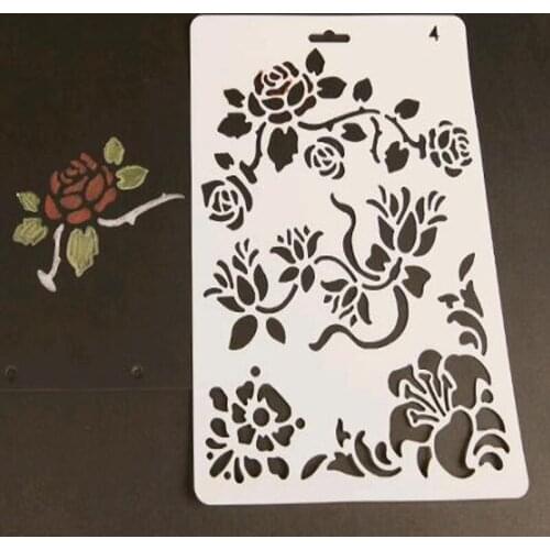 Stencil Flower DIY Craft Layering Plastic Painting Template Wall Scrapbooking Photo Album Decor Embossing Office School Supplies