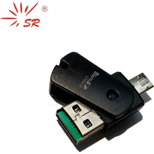 SR Spin Mini 4 Colors USB Card Reader 2.0 Adapter Flash Drive for Tablets Laptops Support Micro SD TF 64GB Memory Card