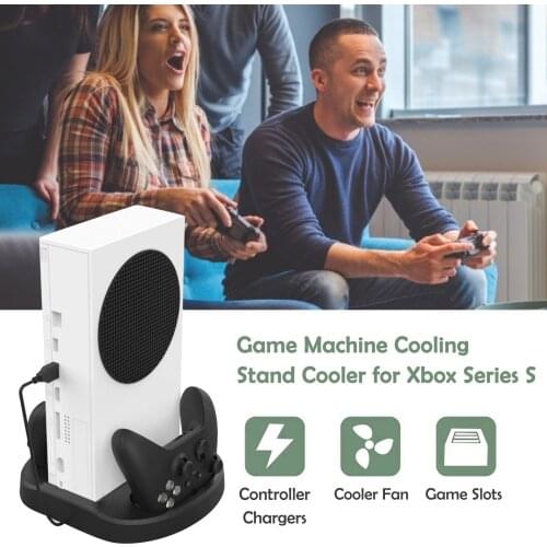 For XBOX Series S Dual Controller Charger Station Vertical Stand Cooling Fan Holder Charger For Xbox ONE/S Console