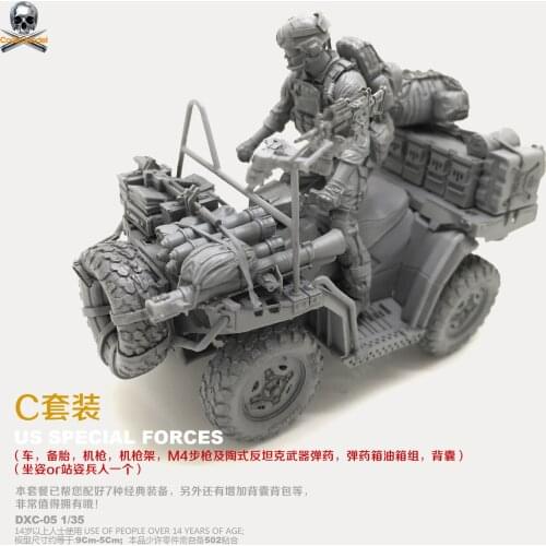 1/35 Resin Kits US Navy SEALs and Terrain Vehicles (C Set) Resin Model Self-assembled DXC-05