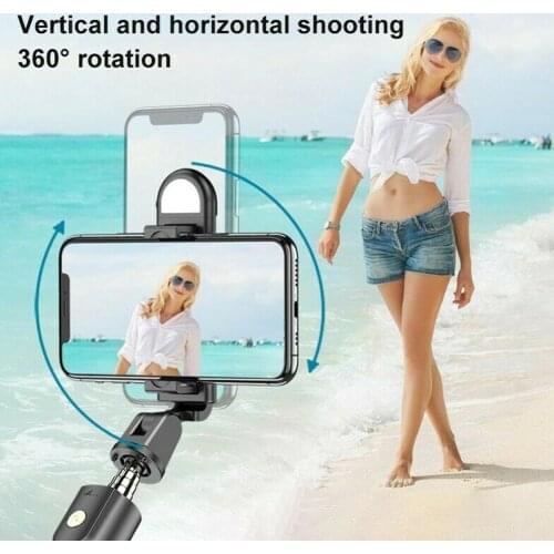 1PC Wireless Bluetooth Selfie Stick 3 in 1 Extendable Monopod palo With Shutter Handheld Mini Remote selfie Tripod A6V0