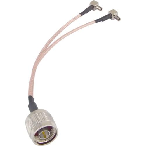 10 Pcs N male to Y type 2x TS9/CRC9 male Connector Splitter Combiner Cable Pigtail RF Extension RG316 15CM Cable