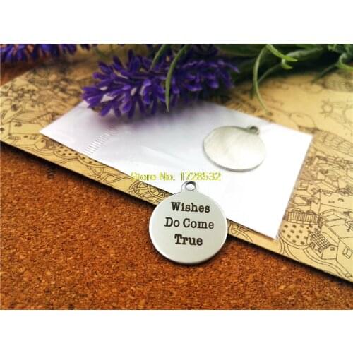 10pcs-stainless steel Charms "wishes do come true"DIY Charms Pendants for necklace/bracelet/keychain DIY jewelry