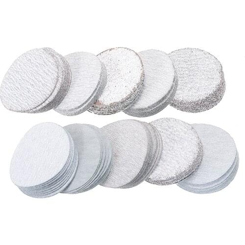 100pcs/set 2''/50mm Sanding Discs60-1000 Grits Hook And Loop Mixed Grits Sandpapaer Sanding Sheet With Standard Backing Pads