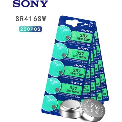 200Pcs/Lot Sony New LONG LASTING 337 SR416SW 623 D337 V337 SP337 Watch Battery Button Coin Cell For Watch Car Remotes