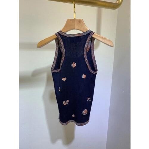 2020 cotton vest embroidery knit women shirt pullover jumper