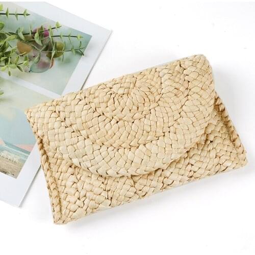 2020 New Fashion Lady Women Summer Lovely Retro Straw Knitted Handbag for Key Money Beach Long Bag Clutch