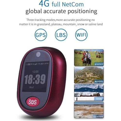 4G+wifi+GPS Smart Tracking Pendant Audio Call IP67 Waterproof Clear Photo Capture Multi-ways Tracking People Position Tracker