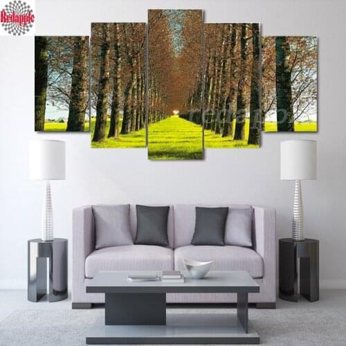 5 Pcs forest tree Scenery 5d Embroidery Diamond Painting natural landscape full square round rhinestones diamond mosaic drill