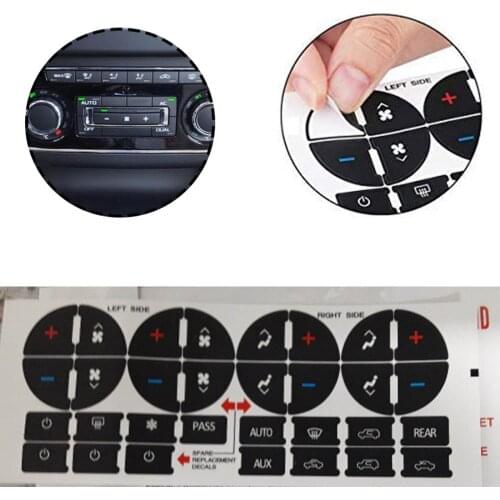 AC Dash Button Sticker Car Radio Air Condition Control Button Sticker For Buick GMC Chevy Avalanche Suburban Tahoe Traverse