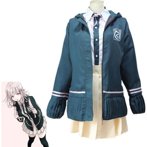 Anime Danganronpa Cosplay Nanami ChiaKi Costume Girls Students Uniform Jackets Clothes Coat Shirt Skirt Suit for Women