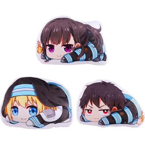 Anime Fire Force Enen No Shouboutai Iris Maki Oze Shinra Kusakabe Plush Doll Cartoon Cosplay Cute Throw Pillow Toy Gift Cushion