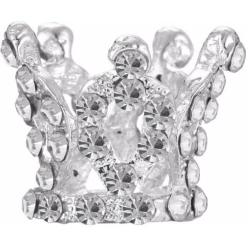 Free shipping mini full round crystal rhinestone tiara crown button flatback 50PCS/lot for hair as gift(BTN-5707)