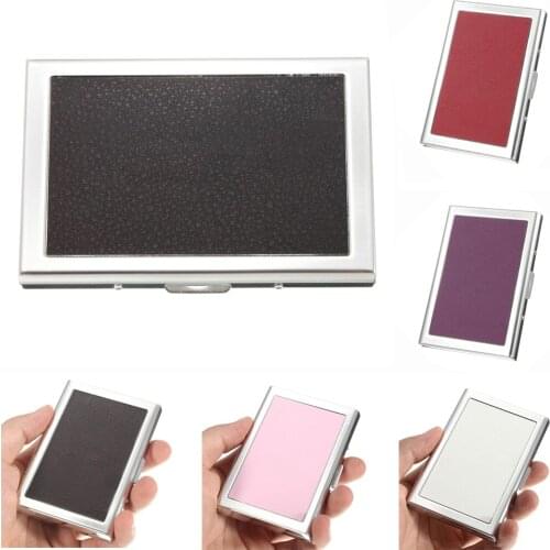 Waterproof Stainless steel Business ID Credit Card Wallet Holder Case Box PurseColor:White