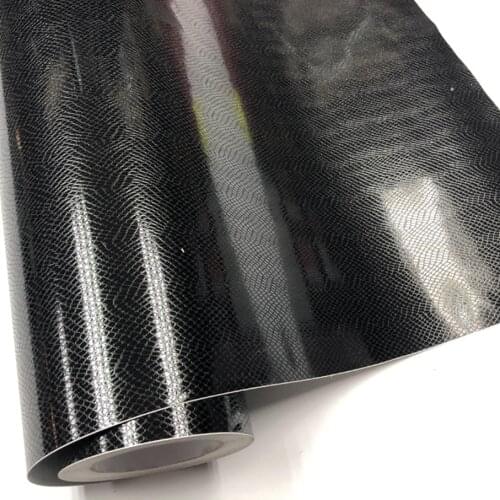 Black snake skin Leather Grain Texture Vinyl Car Wrap Sticker Decal Film Adhesive Sticker Interior Car Styling Covering