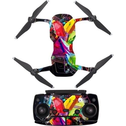 Colorful Block Style Decal Skin Sticker For DJI Mavic Air Drone + Remote Controller + 3 Batteries Protection Film Cover A0234