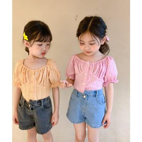 Childrens Denim Shorts Pants 2021 Summer New Baby Girl Shorts Kids High Waist Design Sense Korean Fashion Casual Shorts Jeans