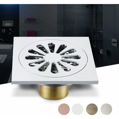 Deodorant Full Copper Shower Floor Drain Bathroom Floor Drain Tile Insert Square Deodorant Floor Scrap Sink Mesh Badezimmer