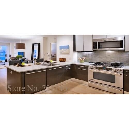 Gloss black lacquer kitchen cabinet Foshan furniture factory high quality furniture