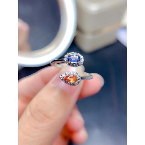 Hot Sale Natural And Real Sapphire Rings 925 Sterling Silver Fine Jewelry
