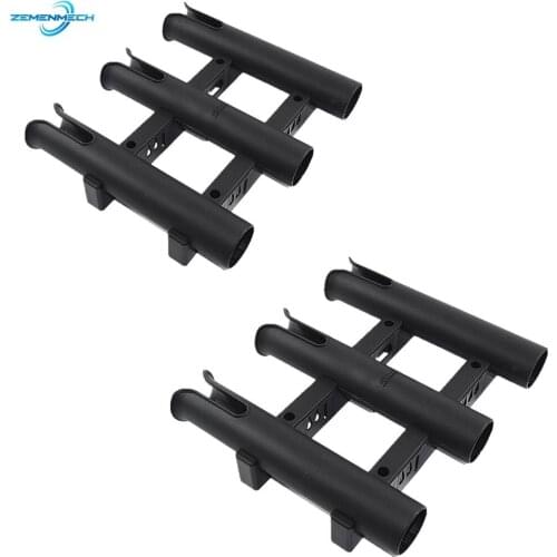 2PCS 3 Tube Link Plastic Fishing Rod Holder Fishing Tackle Socket Marine Angling Box Kayak Yacht Catamaran Tube Mount Bracket
