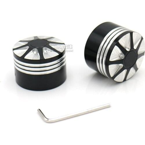 For Harley Sportster XL 883 1200 Dyna Softail Fat Boy Touring Street Road Electra Tri Glide Front Axle Nut Covers Cap